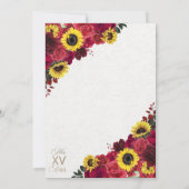 サンフラワーズレッドローズ女性のカーボーイウェスタンキンセアニェラ 招待状 (裏面)