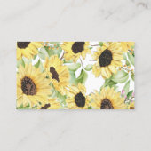 サンフラワーズワインラッフルチケットブライダルシャワーカード プレイスカード (裏面)