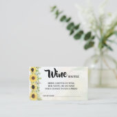 サンフラワーズワインラッフルチケットブライダルシャワーカード プレイスカード (スタンド正面)