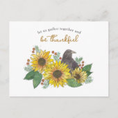 サンフラワーズ感謝祭ディナーパーティの招待状 ポストカード (正面)