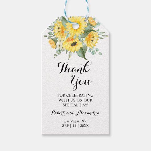 サンフラワーズ来の結婚式の引き出物 ギフトタグ (正面)