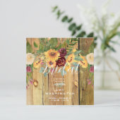 サンフラワーズ素朴ウッドスクエアブライダルシャワー 招待状 (スタンド正面)