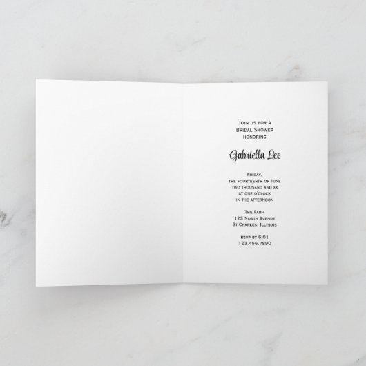 サンフラワーズ素朴ブーツウエスタンブライダルシャワー 招待状 (内部)