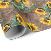 サンフラワーズ蝶素朴バーンドボード ラッピングペーパー (ロールコーナー)