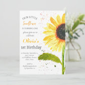 サンフラワーズ1st第1誕生日ガールカントリーフローラ 招待状 (スタンド正面)