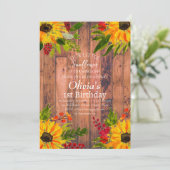 サンフラワーズ1st第1誕生日ガールカントリーフローラ 招待状 (スタンド正面)