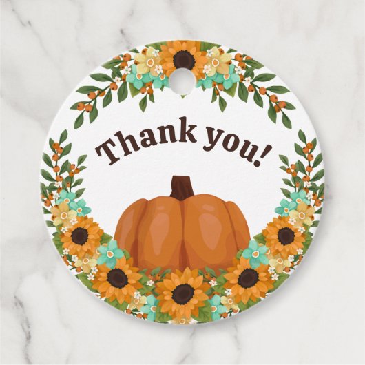 サンフラワーズ&オレンジカボチャ フェイバータグ (正面)