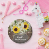 サンフラワーズ&デイジーズメイソンジャールスパークルシック素朴シック ペーパープレート (パーティー)