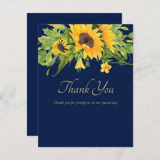 サンフラワーズ ネイビーブルー ありがとう (正面/裏面)