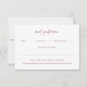 サンフラワーズ&バーガンディーレッドローゼズ秋の結婚式 出欠カード (裏面)