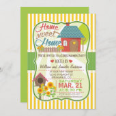 サンフラワーズ&バードハウス引っ越し祝いパーティーパーティー 招待状 (正面/裏面)