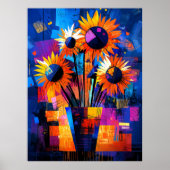 サンフラワーズ – ファンゴッホリイメージ鮮やか抽象芸術 ポスター (正面)