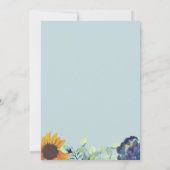 サンフラワーズ&ブルーフローラI do BBQ婚約 招待状 (裏面)