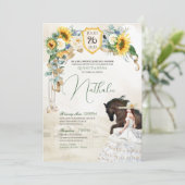 サンフラワーズ&ホワイトローズ素朴シャルロキンセアニェラ 招待状 (スタンド正面)