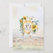 サンフラワーズ&ホワイトローズ素朴シャルロキンセアニェラ 招待状 (裏面)