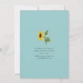 サンフラワーズ&ユーカリプトゥス木造クロスティール（緑がかった色）結婚ズ 招待状 (裏面)