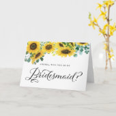 サンフラワーズ&ユーカリ私の花嫁になる カード (黄色い花)
