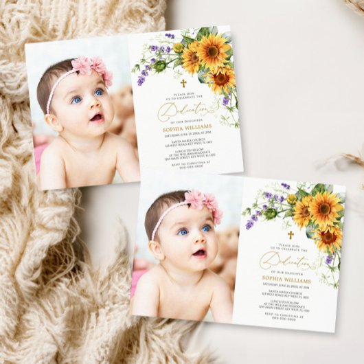 サンフラワーズ&ラバンダー写真献呈招待状 招待状