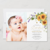 サンフラワーズ&ラバンダー写真献呈招待状 招待状 (正面)