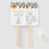 サンフラワーズ&ラバンダー素朴結婚式 プログラム ハンドファン (正面&裏面)