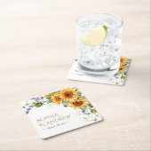 サンフラワーズ&ラバ結婚ンダーズスクエア紙コースター スクエアペーパーコースター (インサイチュ)