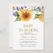 サンフラワーズ&ラベンダーベビーイン開花招待状 招待状 (正面)