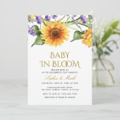 サンフラワーズ&ラベンダーベビーイン開花招待状 招待状 (スタンド正面)