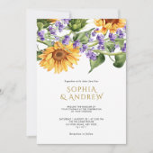 サンフラワーズ&ラベンダー結婚式招待状 招待状 (正面)