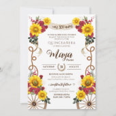 サンフラワーズ&レッドローズ素朴シャルロキンセアニェラ 招待状 (正面)