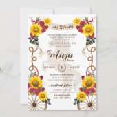 サンフラワーズ&レッドローズ素朴シャルロキンセアニェラ 招待状 (正面)