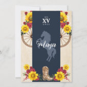 サンフラワーズ&レッドローゼチャラ素朴キンセアニェラ 招待状 (裏面)