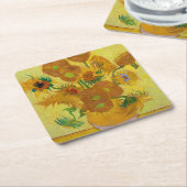 サンフラワーズ、ヴィンセント・ヴァン・ゴッホ、1889年 スクエアペーパーコースター (アングル)