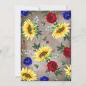 サンフラワーズ – Burgundy Navy Blue Reharsal Dinner 招待状 (裏面)