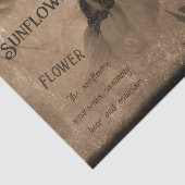 サンフラワーセピアブラウンヴィンテージアンティークエフェメラ 薄葉紙 (詳細)