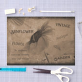 サンフラワーセピアブラウンヴィンテージアンティークエフェメラ 薄葉紙 (クラフト)