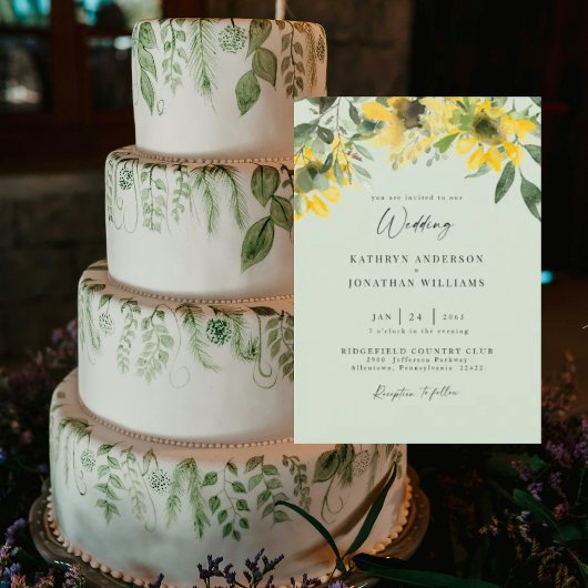 サンフラワーセージ優雅な結婚式なし親 招待状