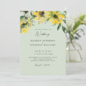 サンフラワーセージ優雅な結婚式なし親 招待状 (スタンド正面)
