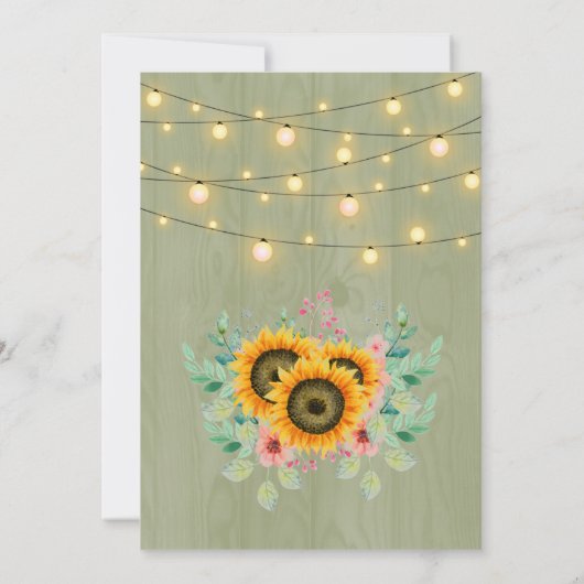 サンフラワーセージ木材ライトブリデスメイドランチョン 招待状 (裏面)