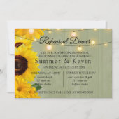 サンフラワーセージ木材ライトリハーサルディナー 招待状 (正面)