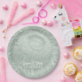 サンフラワーセージ緑ホワイトフローラアートエレガント ペーパープレート (パーティー)