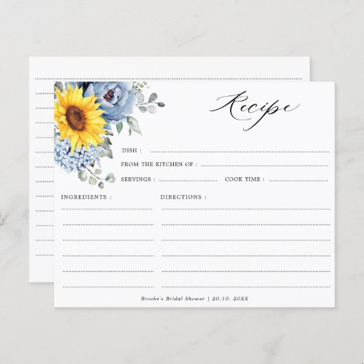 サンフラワーダスティブルー石板牡丹フローラレシピ (正面/裏面)