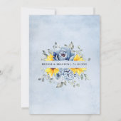 サンフラワーダスティブルー石板牡丹フローラ 招待状 (裏面)