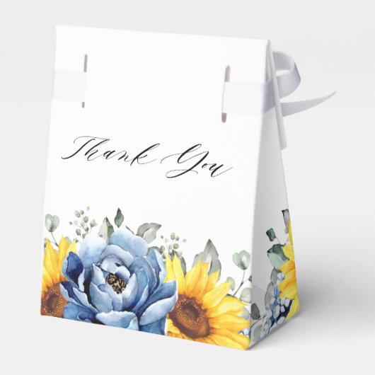 サンフラワーダスティブルー石板牡丹ブライダルシャワー フェイバーボックス (裏面サイド)