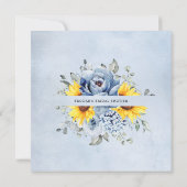 サンフラワーダスティブルー石板牡丹ブライダルシャワー 招待状 (裏面)