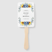 サンフラワーダスティブルー石板牡丹結婚式 プログラム ハンドファン (正面)