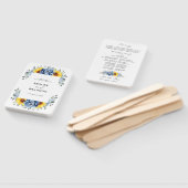 サンフラワーダスティブルー石板牡丹結婚式 プログラム ハンドファン (組立なし)