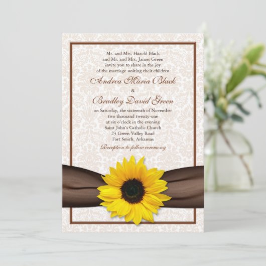 サンフラワーダマスクフローラ結婚式招待状 招待状 (スタンド正面)