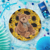 サンフラワーテディベア紙プレート ペーパープレート (パーティー)