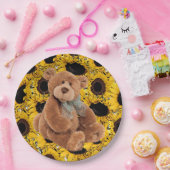 サンフラワーテディベア紙プレート ペーパープレート (パーティー)