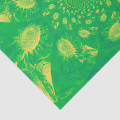 サンフラワーデコパージュグリーンイエロー抽象芸術アート 薄葉紙 (詳細)